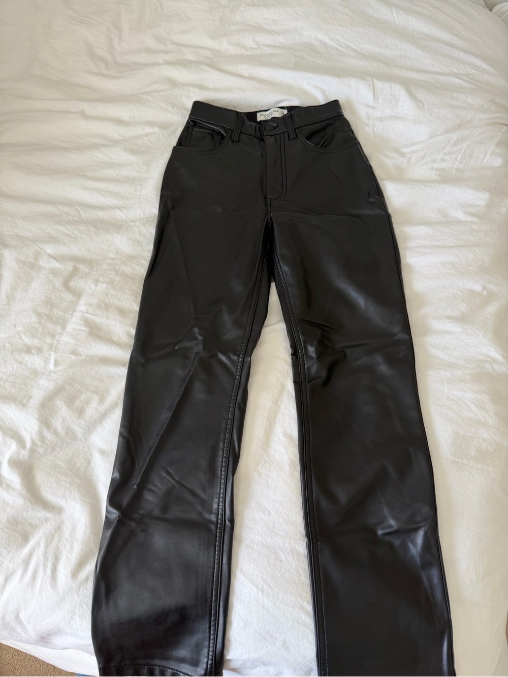 Abercrombie Black Women's Faux Leather Pants